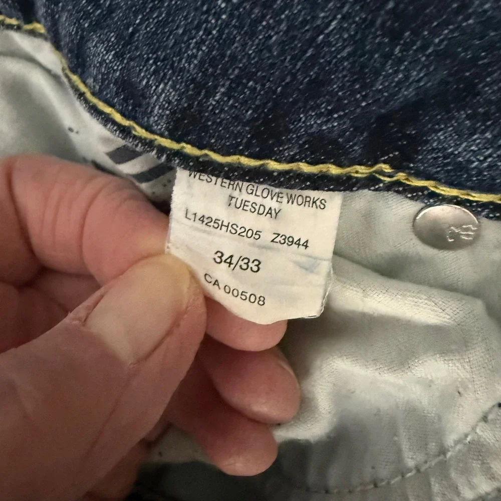 Silver Jeans Tuesday Bootcut Mens 34x33 Blue Good Distressed Low Rise‎ Denim